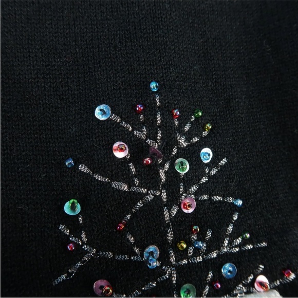 The Quaker Factory VTG Embroidered Christmas Winter Scenery Sweater Size M - Picture 2 of 6